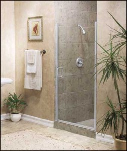 semi frameless hinged shower door